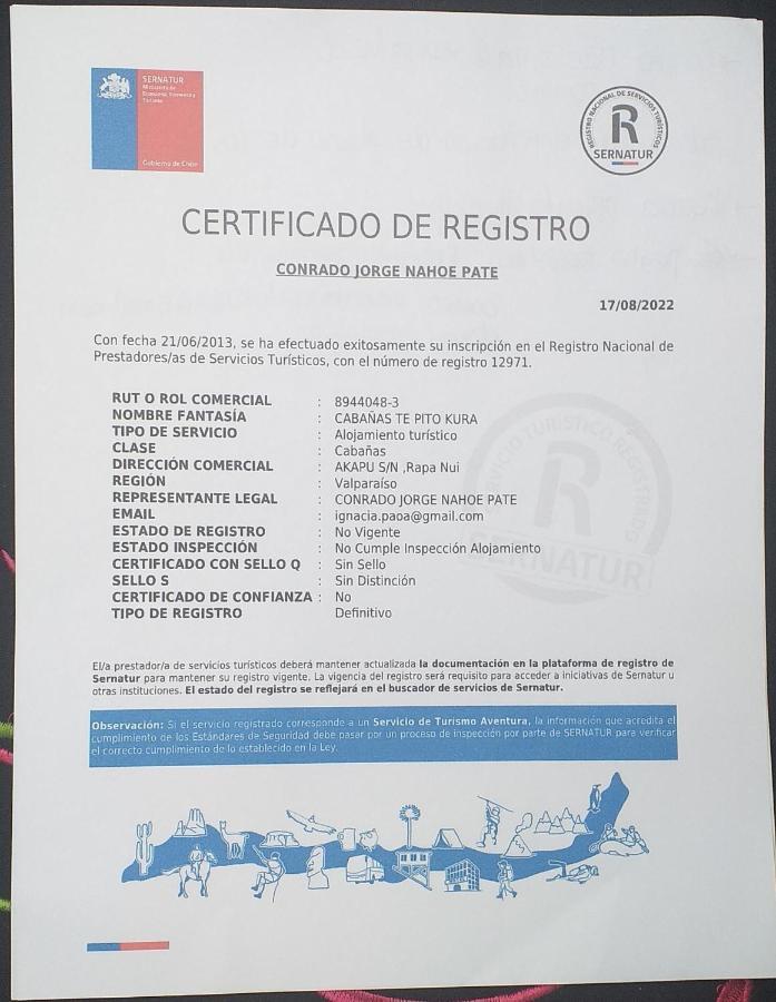Cabanas Te Pito Kura Hanga Roa Esterno foto